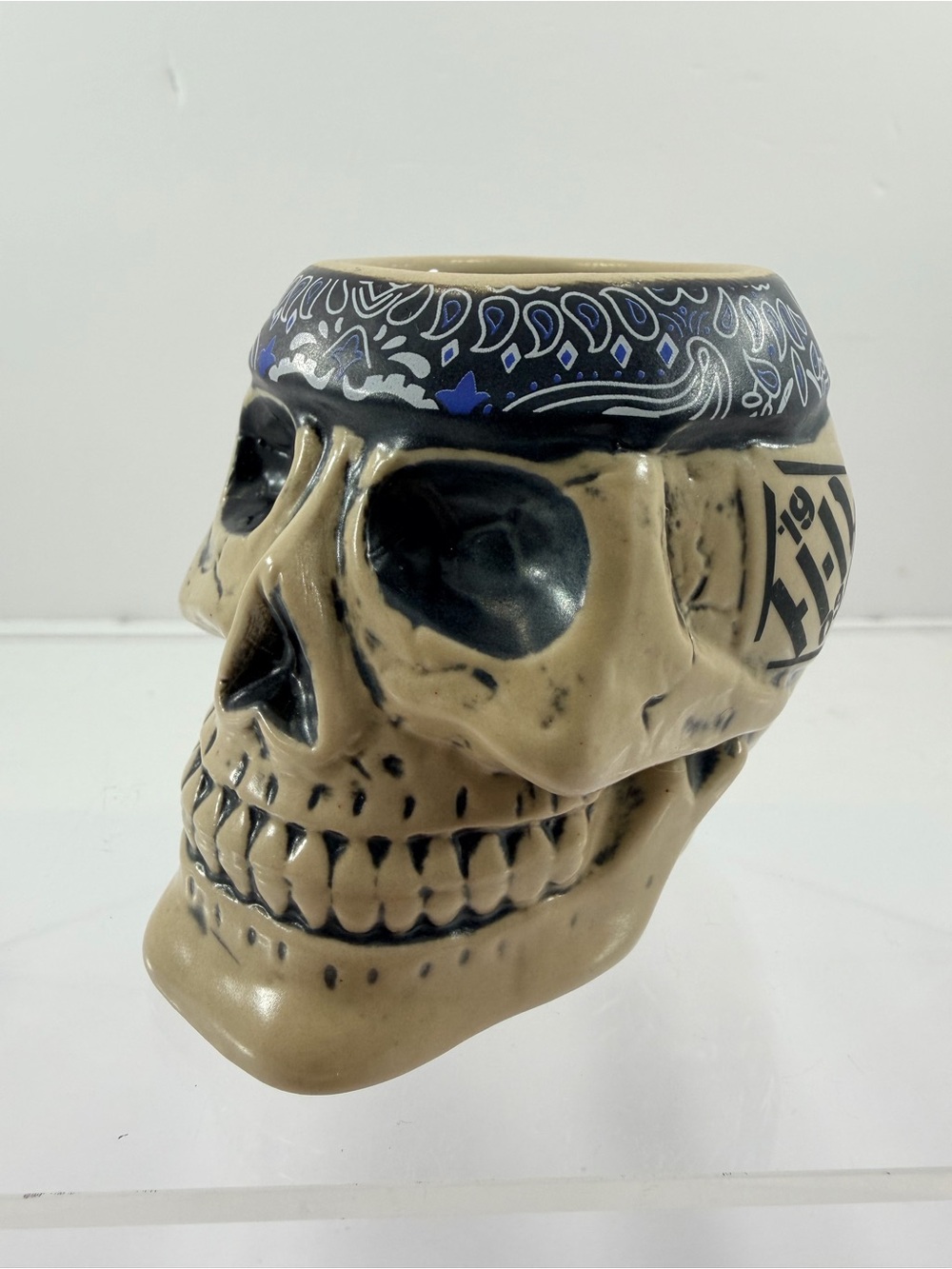 Harley-Davidson Skull Rider Shot Glass Ceramic Bandana Ace Branded Products 2018